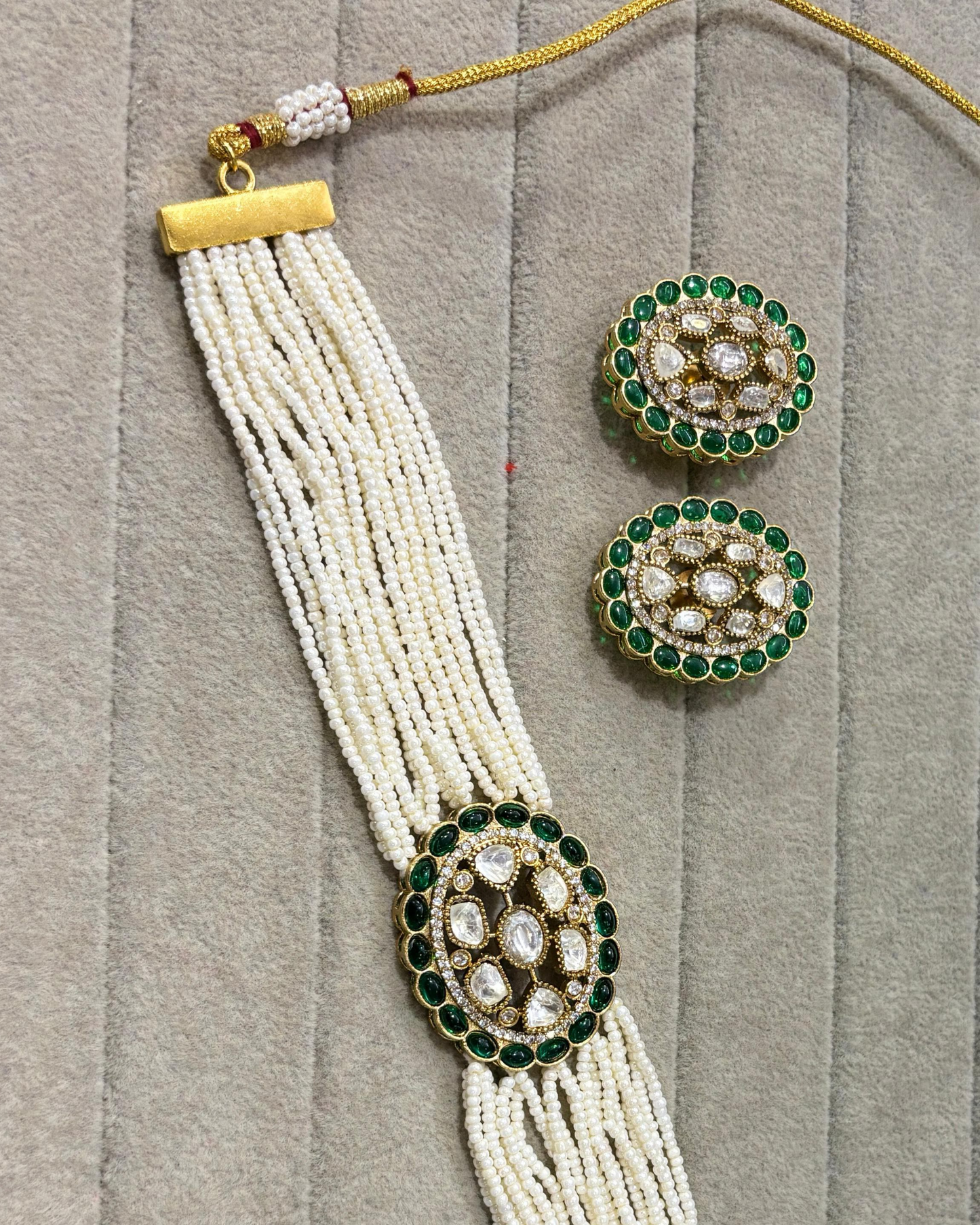 Multi-Strand Pearls Choker Set