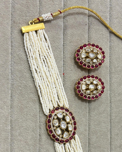 Multi-Strand Pearls Choker Set
