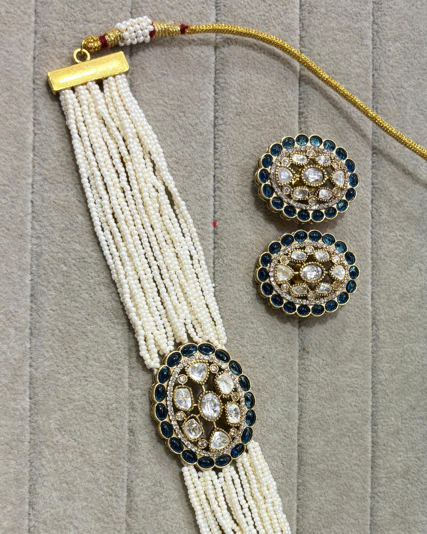 Multi-Strand Pearls Choker Set