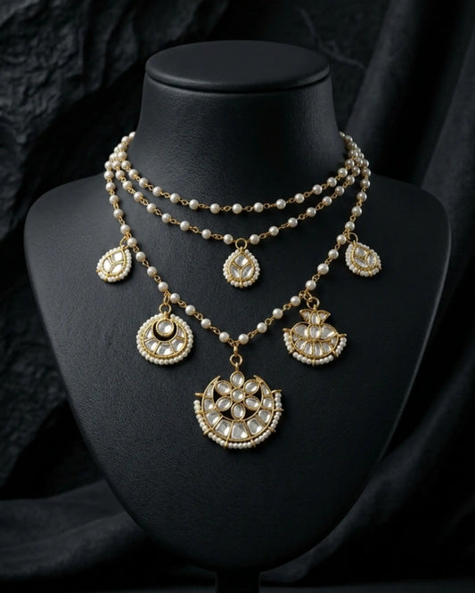 Pearl Charm Layered Necklace Zestro