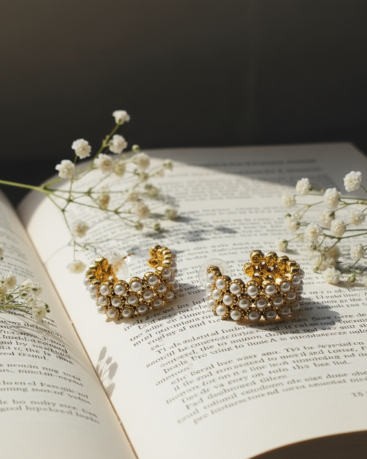 Pearl Huggies Earrings