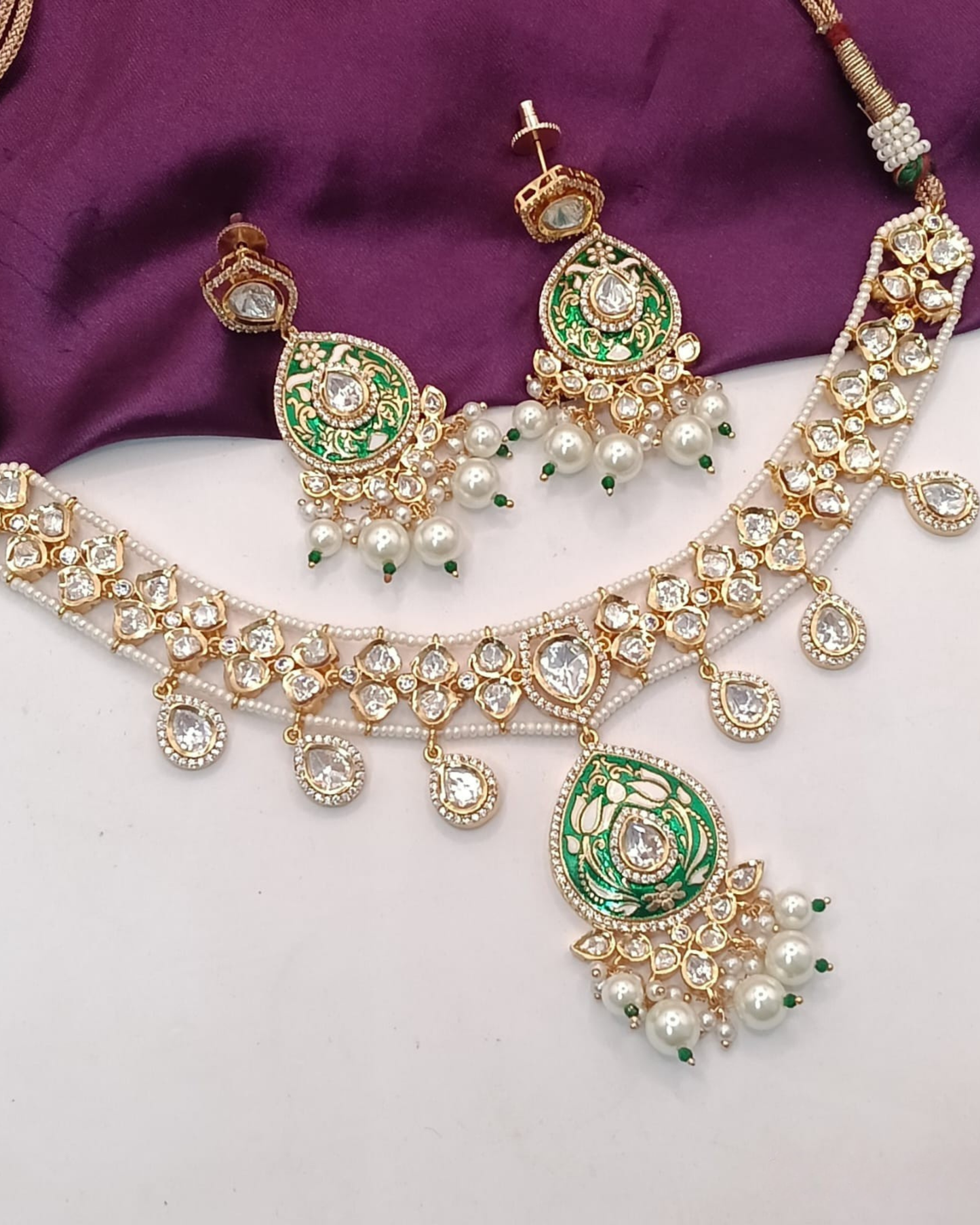 Rajputana Enamel & Polki Choker