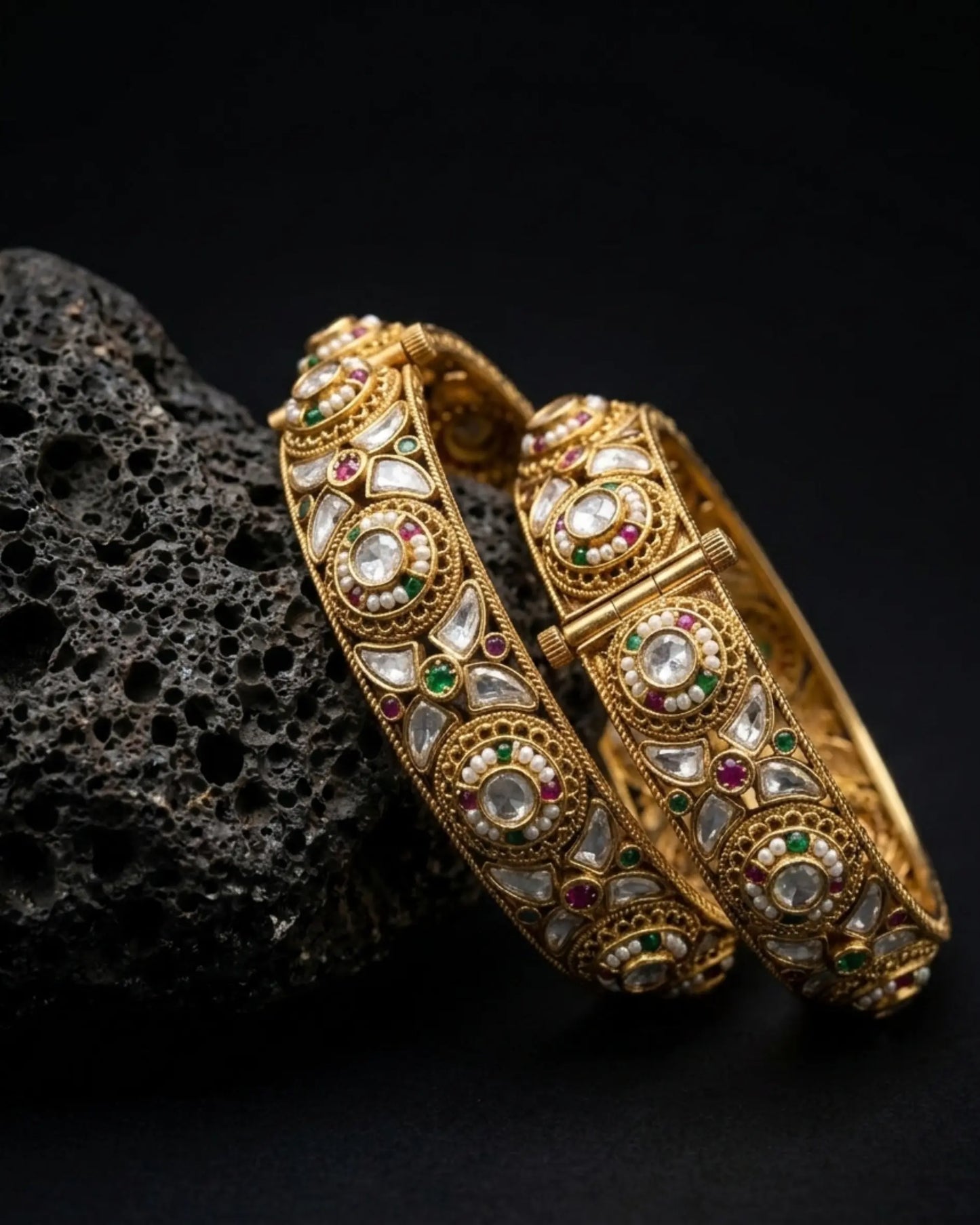 Rajwada Noor Kundan Bangles Zestro
