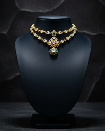 Royal Emerald Layered Necklace Set
