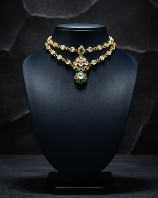 Royal Emerald Layered Necklace Set