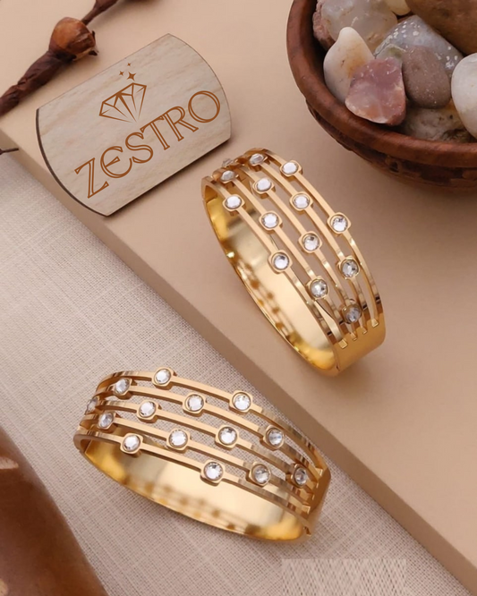 Strands Crystal Cuff Bracelet