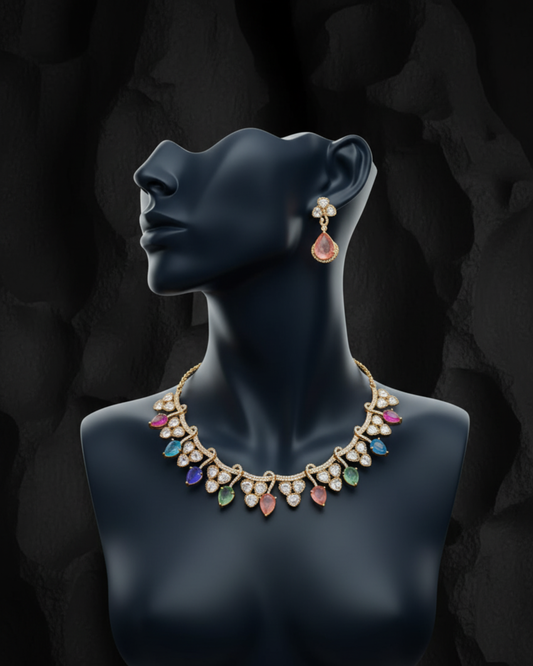 The Rainbow Blossom Necklace Set