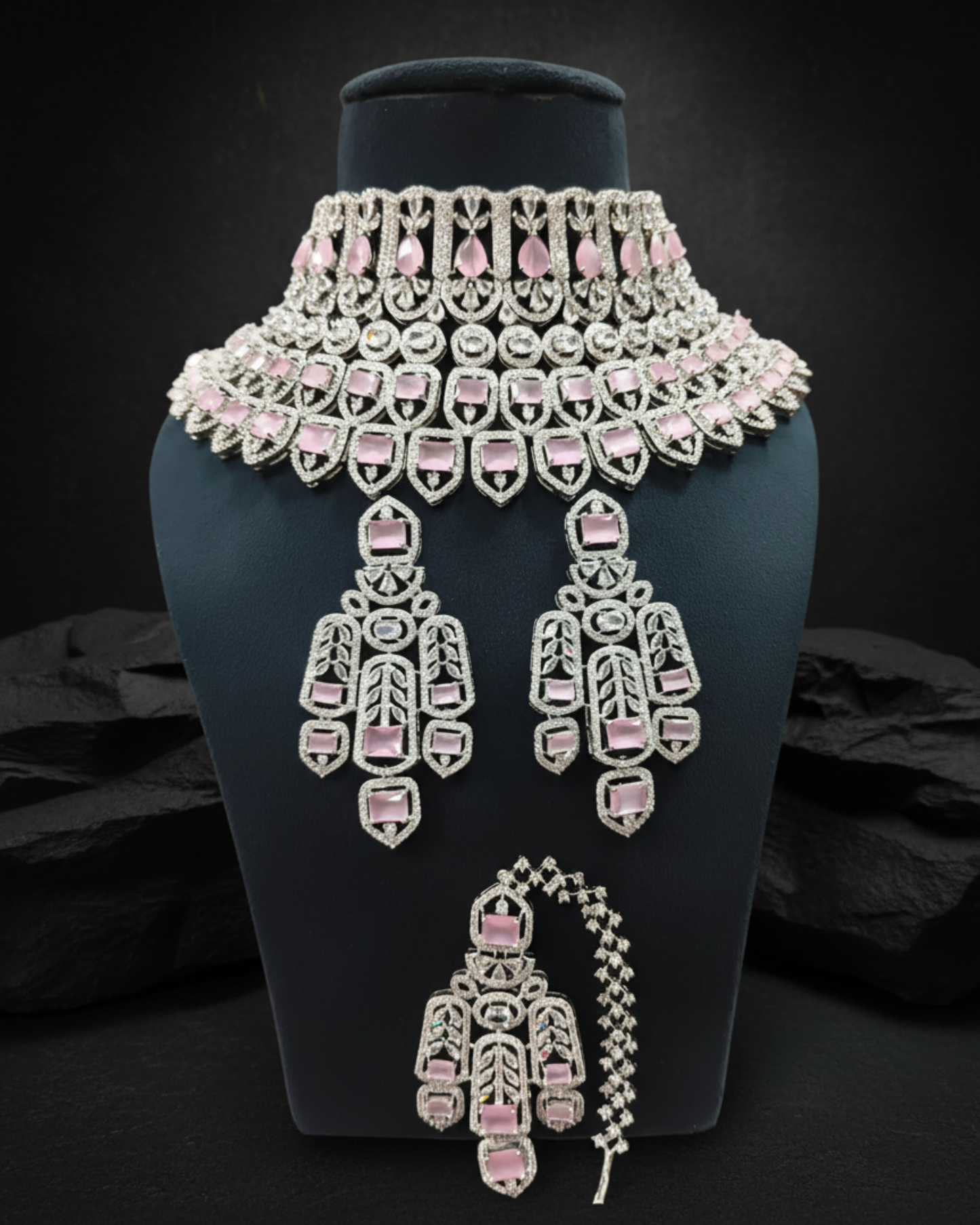 The Rose Pink Diamond Necklace Set