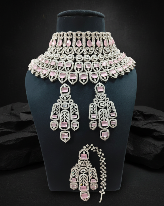 The Rose Pink Diamond Necklace Set