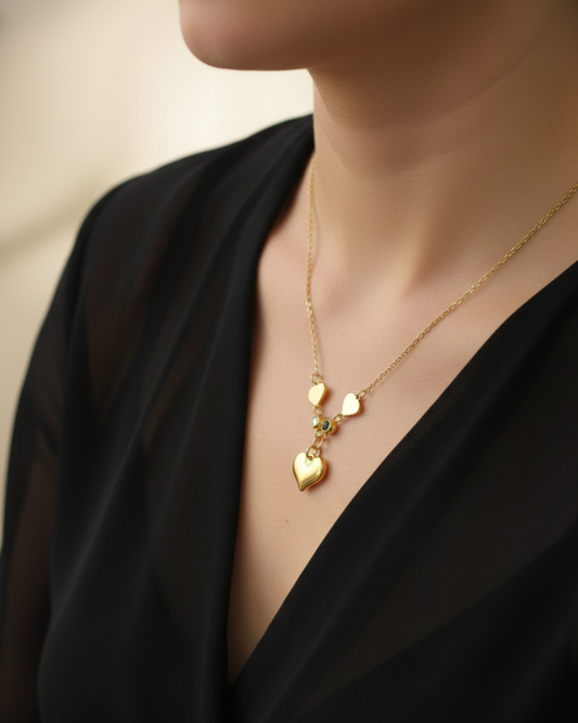 Trinity Heart Charm Necklace