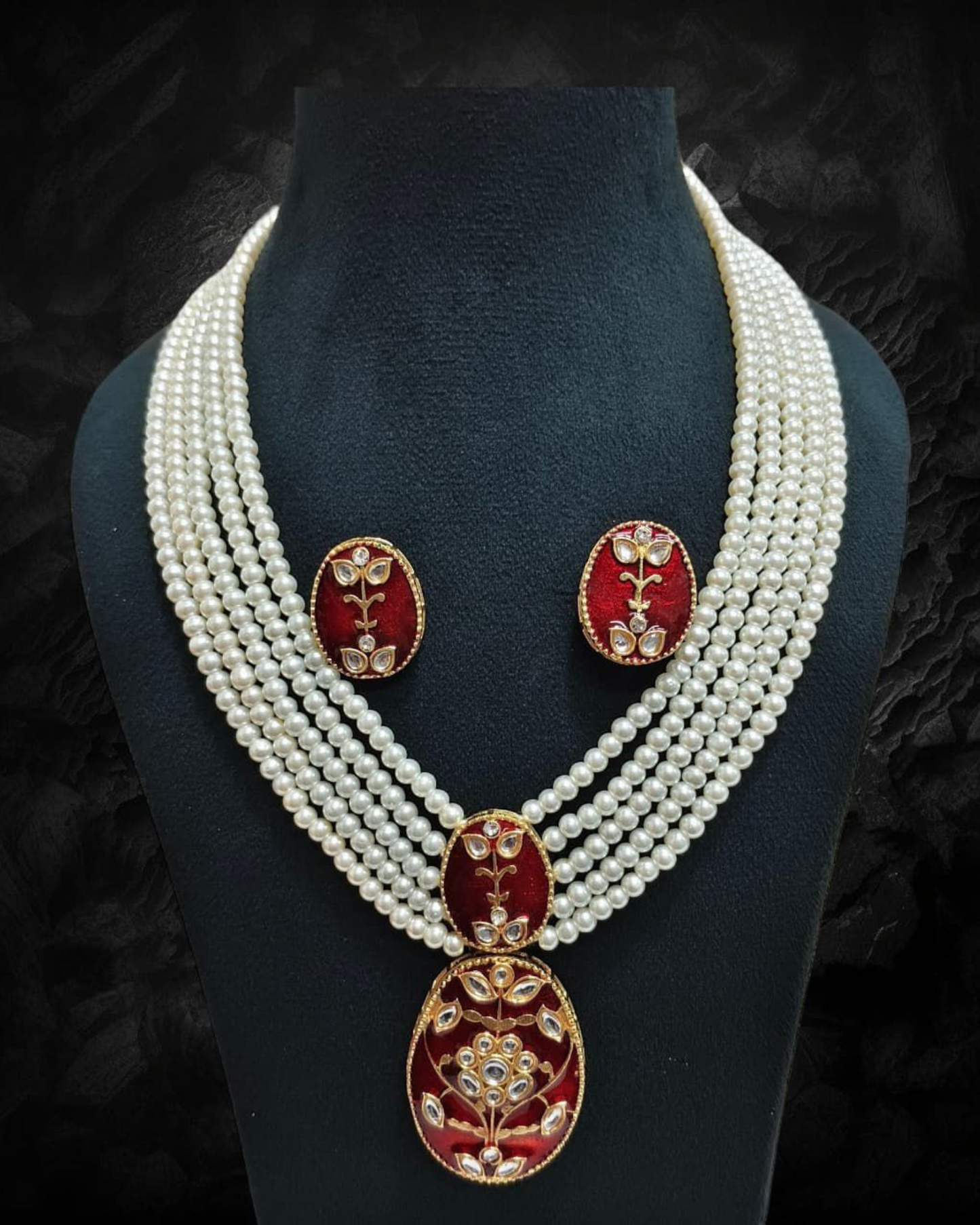 Vintage Meena-Kari Pearl Necklace