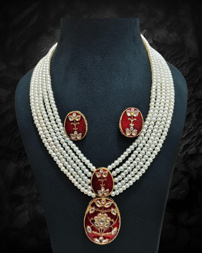 Vintage Meena-Kari Pearl Necklace