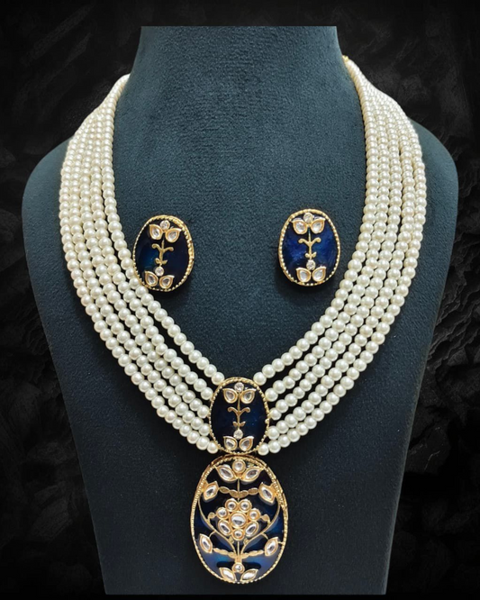 Vintage Meena-Kari Pearl Necklace