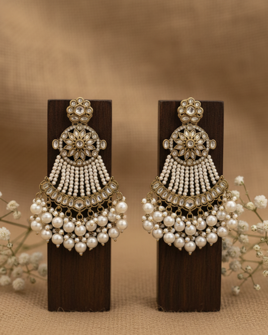 White Pearl Earrings