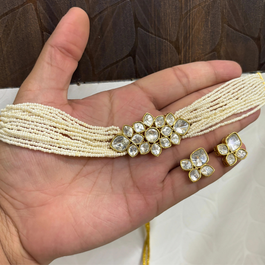 Aabha Pearl Kundan Choker Set