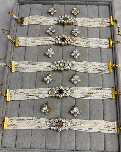 Aabha Pearl Kundan Choker Set