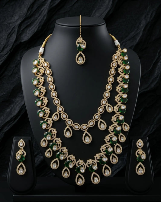 Sunehri Teardrop Kundan Set Zestro