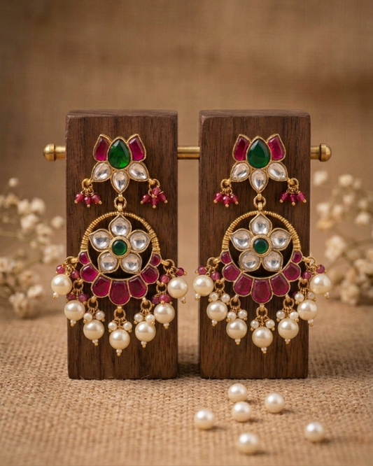The Niza Polki Drop Earrings