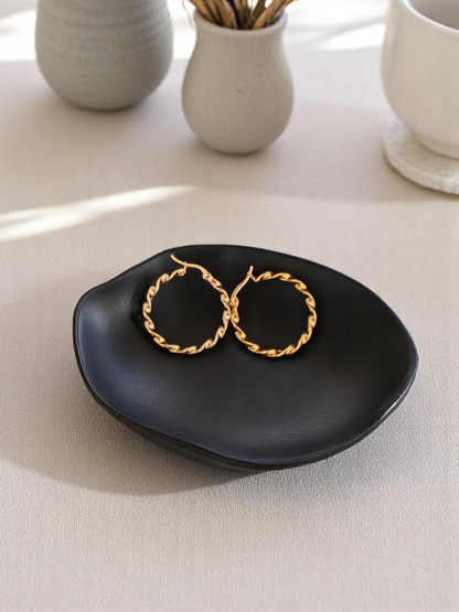 Golden Twist Hoop Earrings
