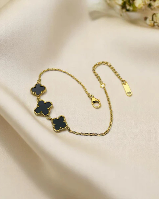Midnight Clover Gold Bracelet