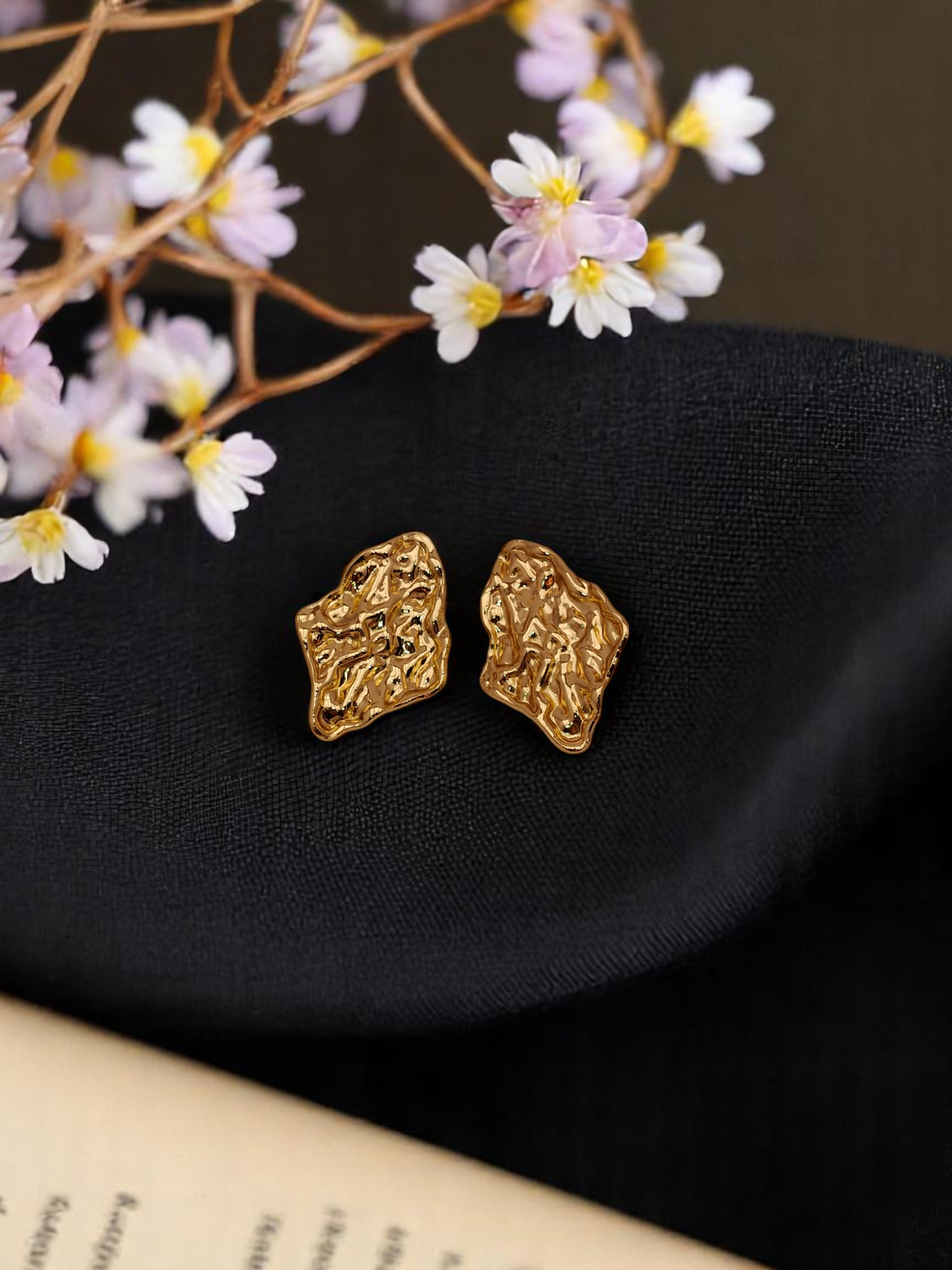 Molten Gold Textured Studs