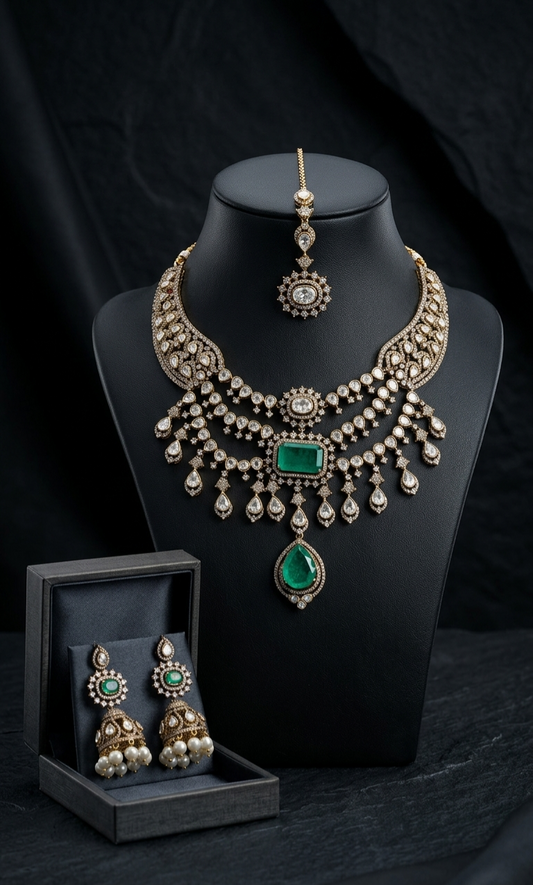 Emerald Veil Royale Necklace Set