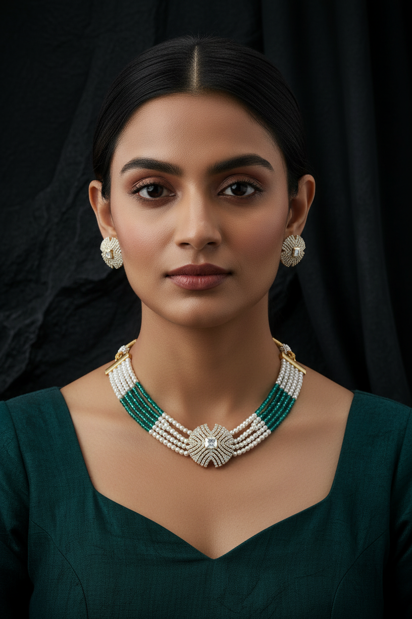 Nooréa Pearl Choker - View 7 | Zestro Luxury Jewellery