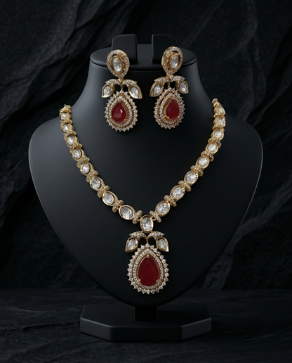 Aaradhya Teardrop Necklace Set
