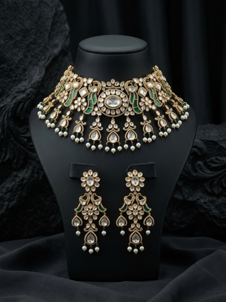 Raghuvanshi Choker Necklace Set | Zestro Premium Imitation Jewellery