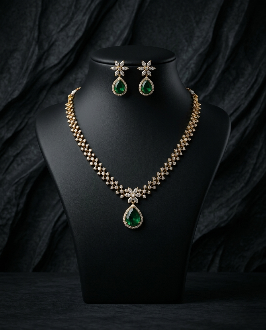 Neerja Blossom AD Necklace Set