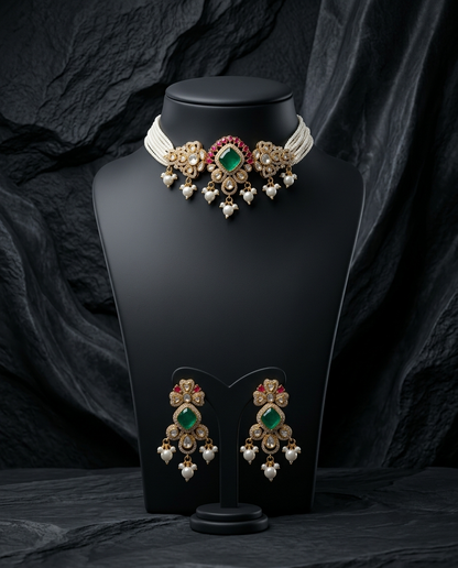 Myra Pearl Kundan Choker Set