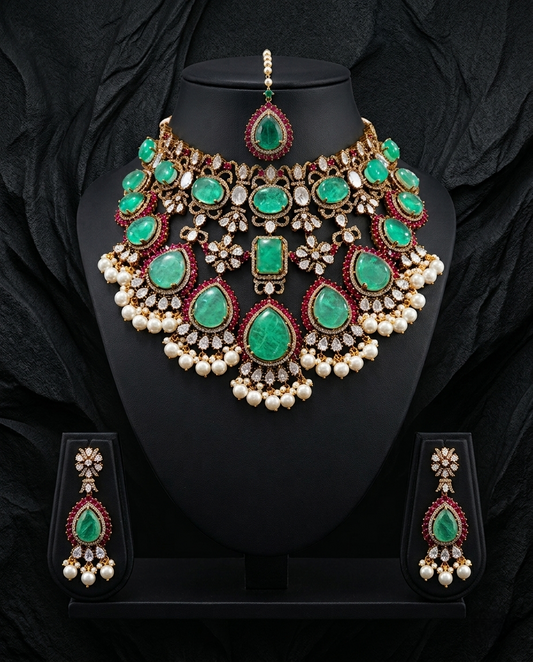 Zareen Moissanite Bridal Necklace Set