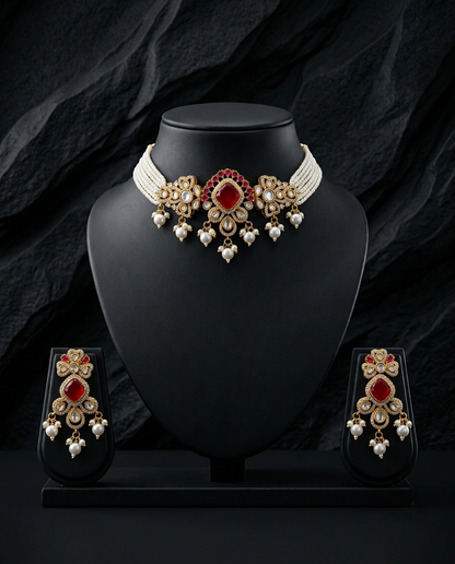 Myra Pearl Kundan Choker Set