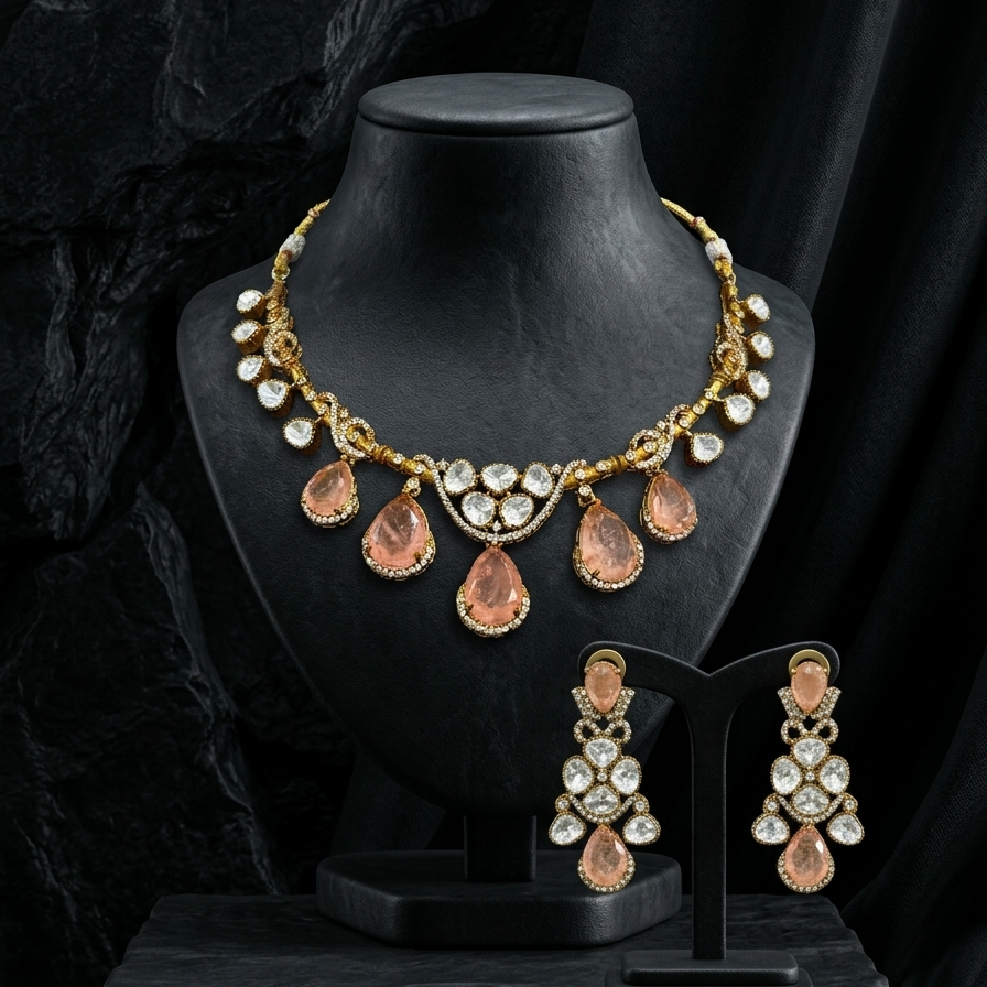 Aureline Heritage Necklace Set - View 4 | Zestro Luxury Jewellery