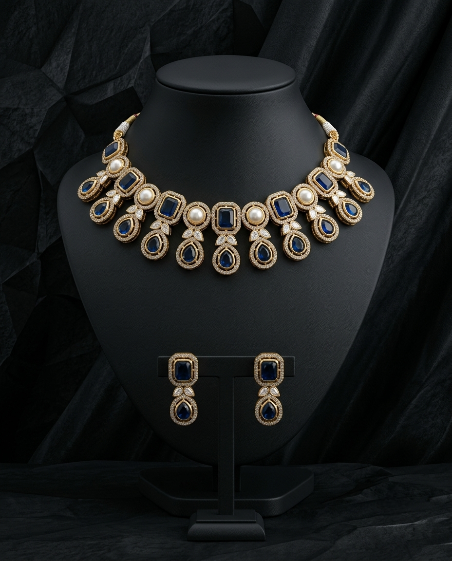 Anvisha Necklace Set - View 4 | Zestro Luxury Jewellery