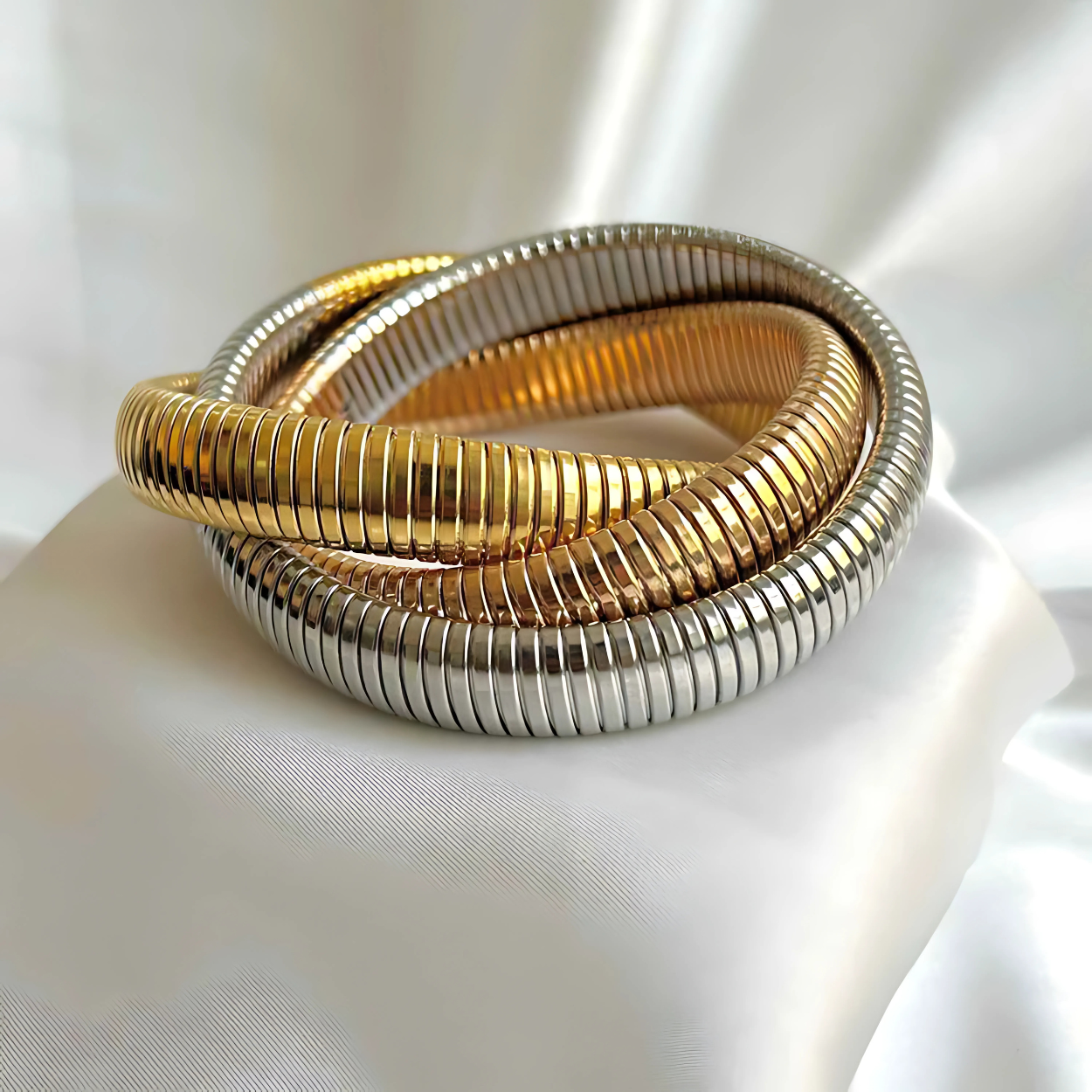 Serpent Twist Trio Bracelet