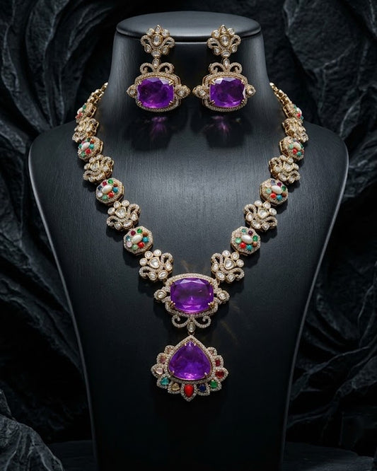 Ornate Statement Kundan Necklace Set