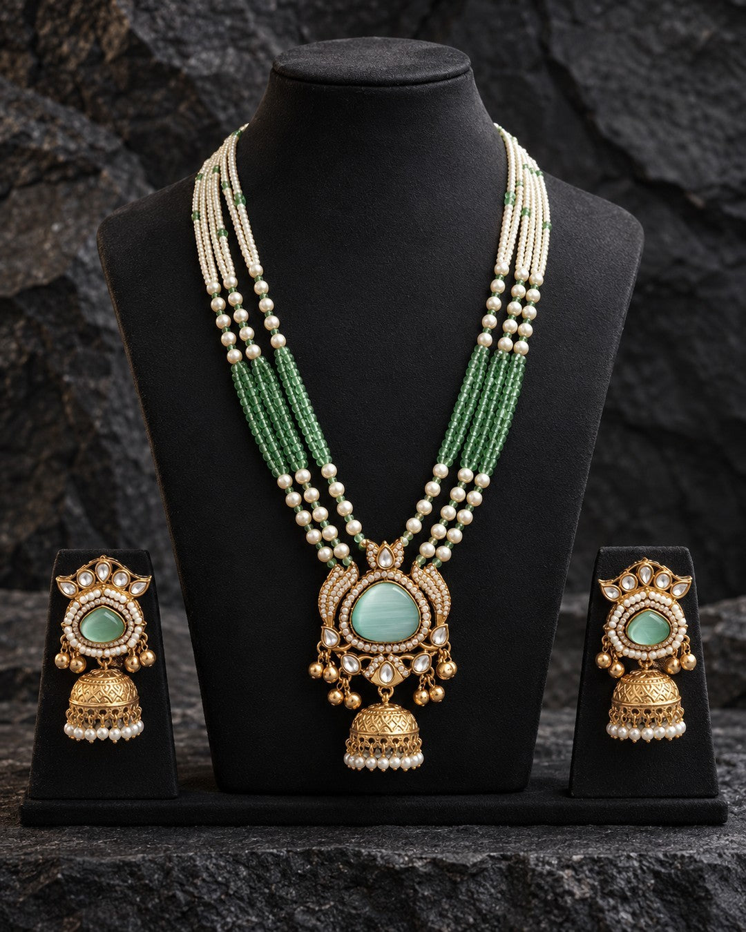 Imperial Mala Set - Mint Green view