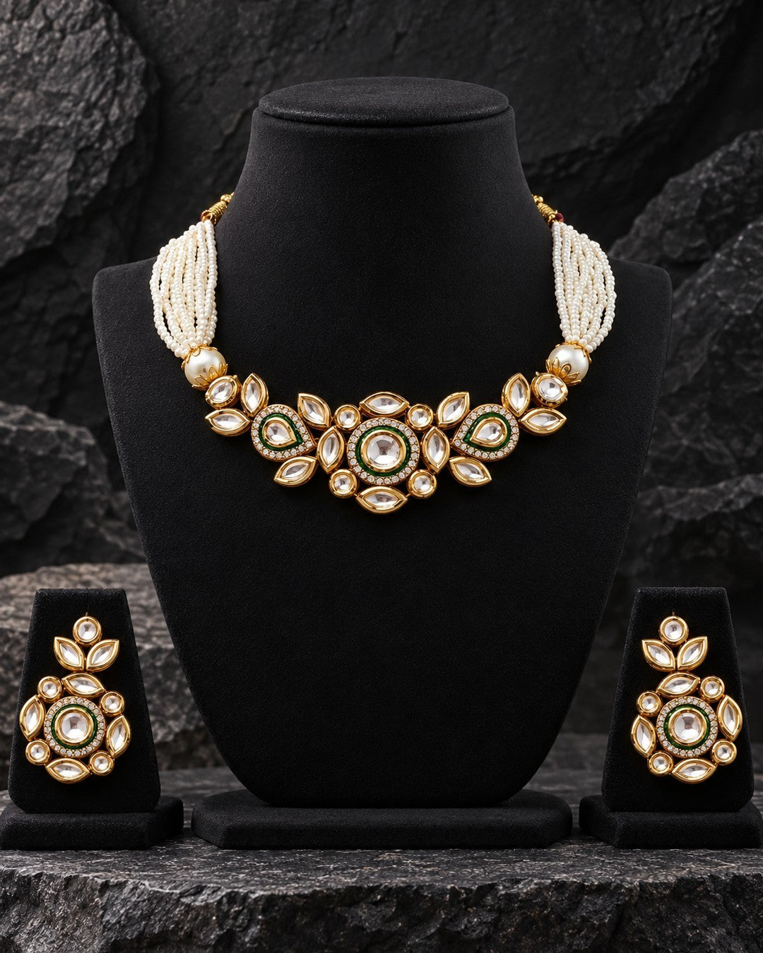 Avyanna Pearl Kundan Choker Set
