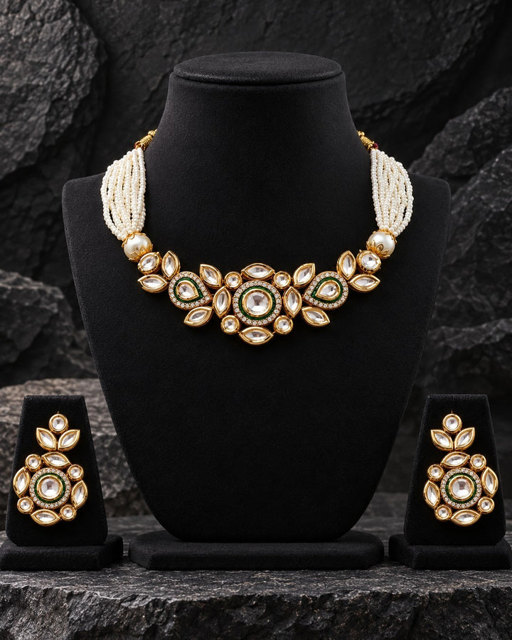 Avyanna Pearl Kundan Choker Set